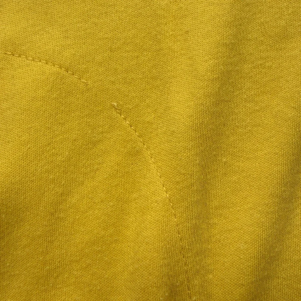 Vintage 70s Jill Short Sleeve Sweatshirt Yellow V Neck Kangaroo Pocket Women's M